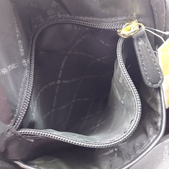 Michael Kors Abbey Black Leather Quilted Top Handle Zipper Backpack - $448